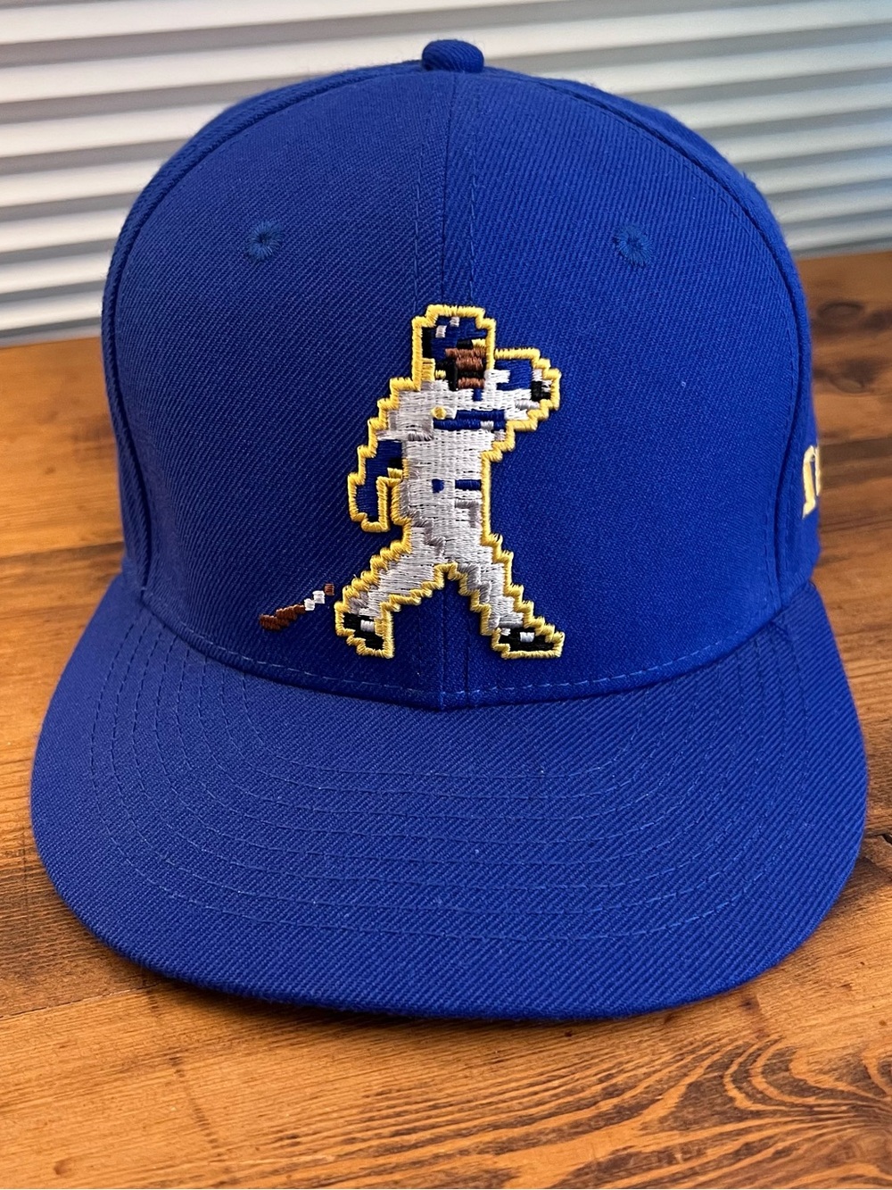 Baseballism Ken Griffey Jr 8-Bit Retro Pixel Swing Fitted Cap Royal Blue, 7 3/8”